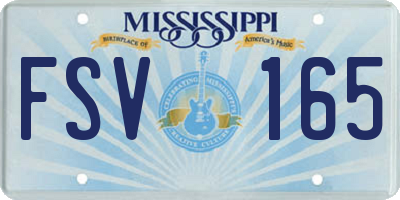 MS license plate FSV165