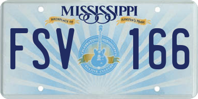 MS license plate FSV166