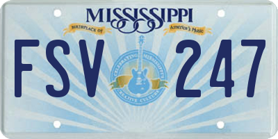 MS license plate FSV247