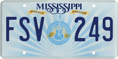MS license plate FSV249