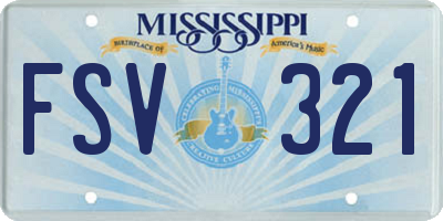 MS license plate FSV321
