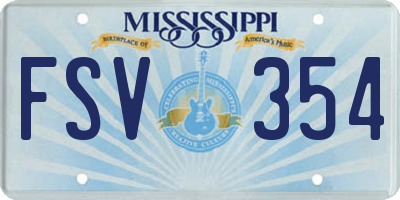 MS license plate FSV354