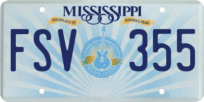 MS license plate FSV355