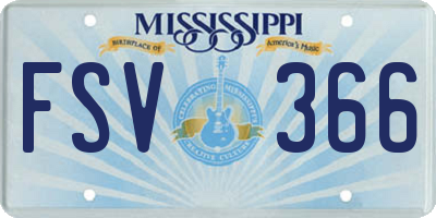 MS license plate FSV366