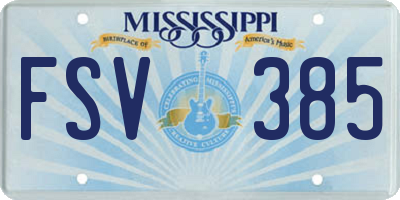 MS license plate FSV385