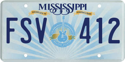 MS license plate FSV412