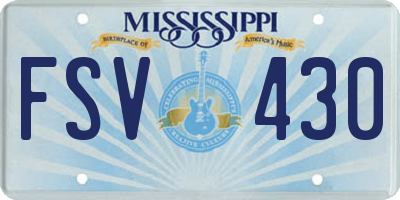 MS license plate FSV430
