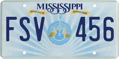 MS license plate FSV456