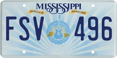 MS license plate FSV496