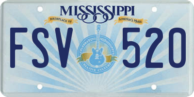 MS license plate FSV520
