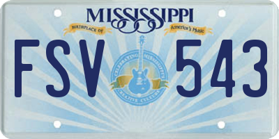 MS license plate FSV543