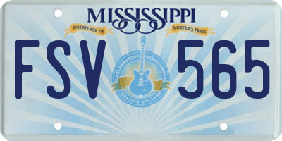 MS license plate FSV565