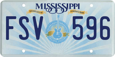 MS license plate FSV596