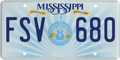MS license plate FSV680