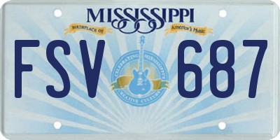 MS license plate FSV687