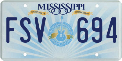 MS license plate FSV694