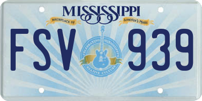 MS license plate FSV939