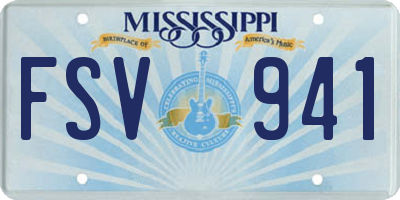 MS license plate FSV941