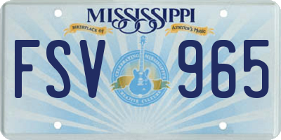MS license plate FSV965