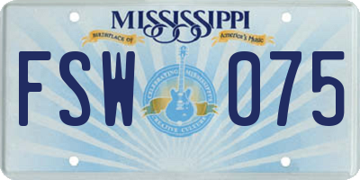 MS license plate FSW075