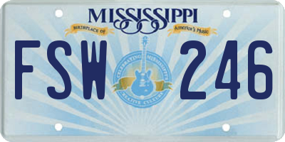MS license plate FSW246