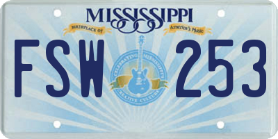 MS license plate FSW253