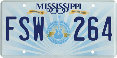 MS license plate FSW264