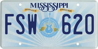 MS license plate FSW620