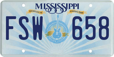 MS license plate FSW658