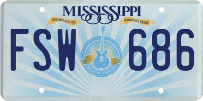 MS license plate FSW686