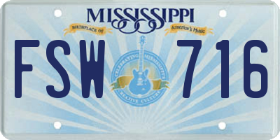 MS license plate FSW716