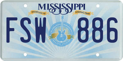 MS license plate FSW886