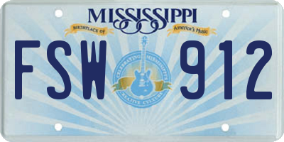 MS license plate FSW912