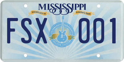 MS license plate FSX001