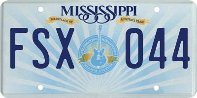 MS license plate FSX044