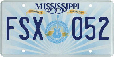 MS license plate FSX052