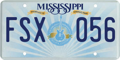 MS license plate FSX056