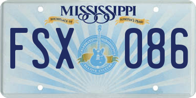 MS license plate FSX086
