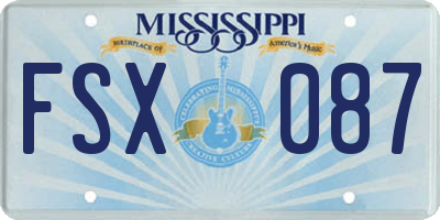 MS license plate FSX087