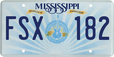 MS license plate FSX182