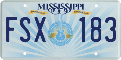 MS license plate FSX183