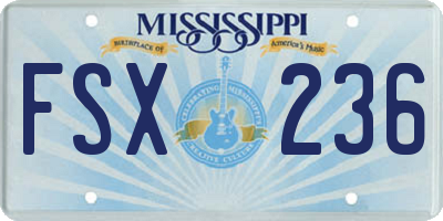MS license plate FSX236