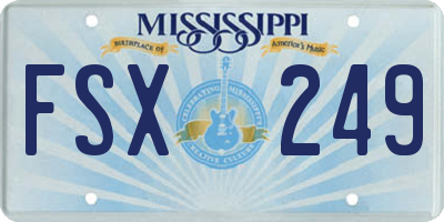 MS license plate FSX249