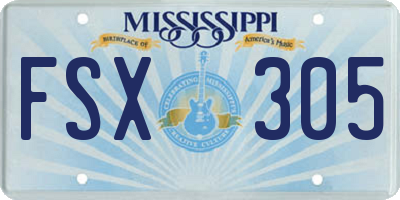 MS license plate FSX305