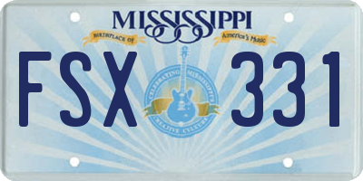 MS license plate FSX331