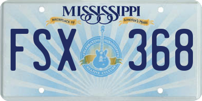 MS license plate FSX368