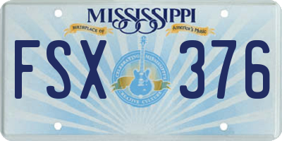 MS license plate FSX376
