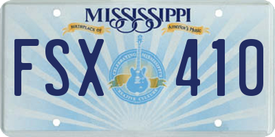 MS license plate FSX410