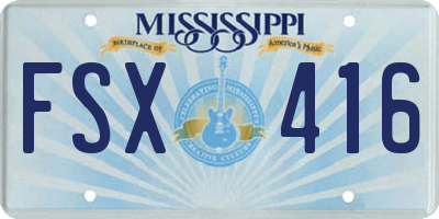 MS license plate FSX416