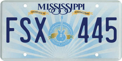 MS license plate FSX445